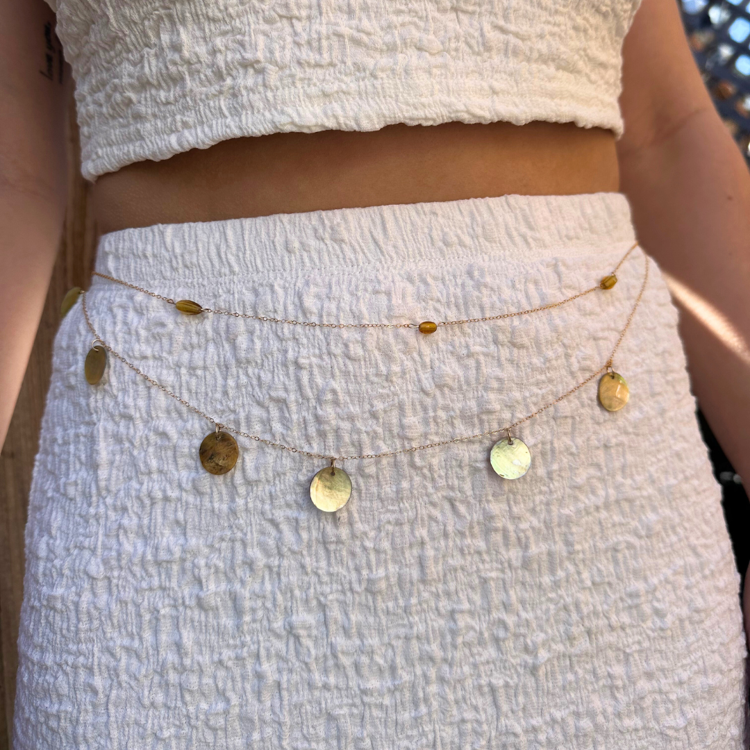 Iridescent Shell Waist Chain