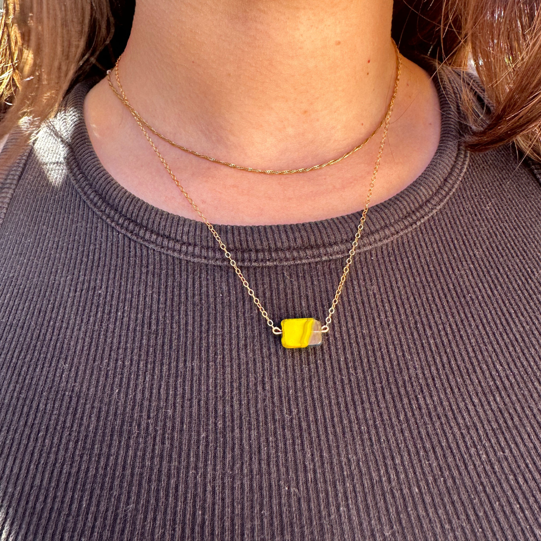 Chartreuse Quartz Necklace