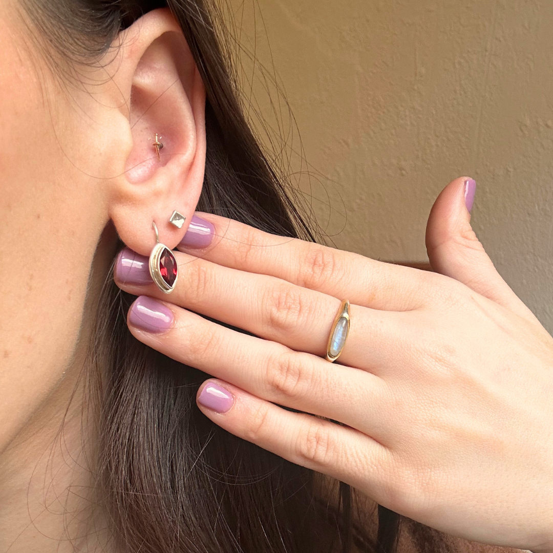 Pyrope Garnet Sterling Silver Earring