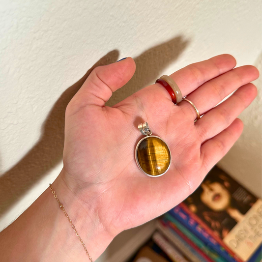 Tiger Eye & Sterling Silver Pendant