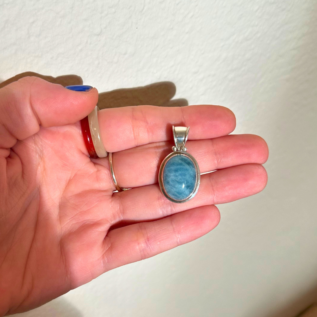 Aquamarine & Sterling Silver Pendant