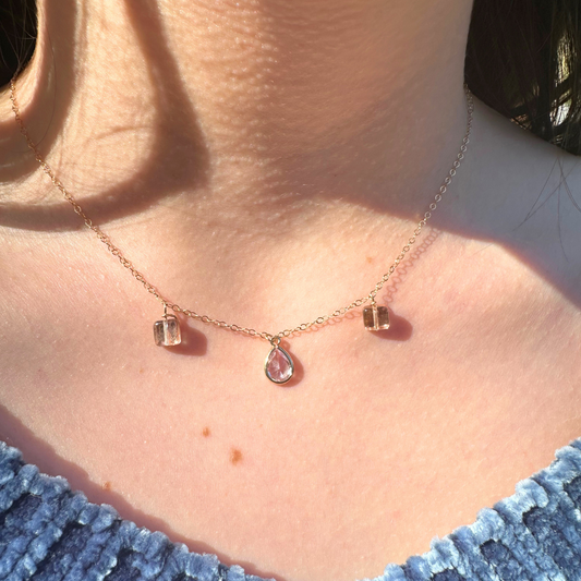 Teardrop & Square Choker Necklace